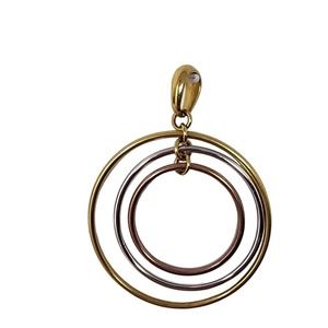 Lia Sophia - "Saturn" Circular Pendant Slide - Gold, Silver and Copper tones